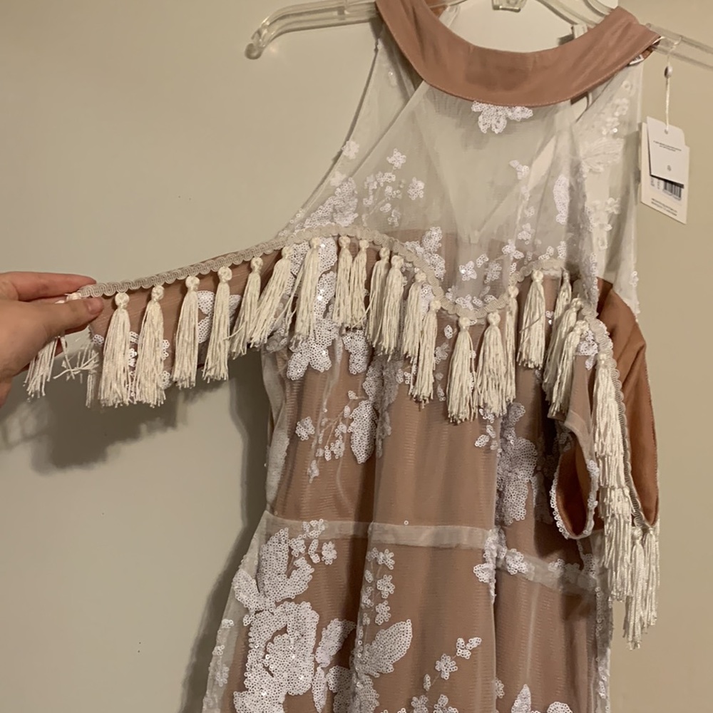 Misguided whit tassel mini dress